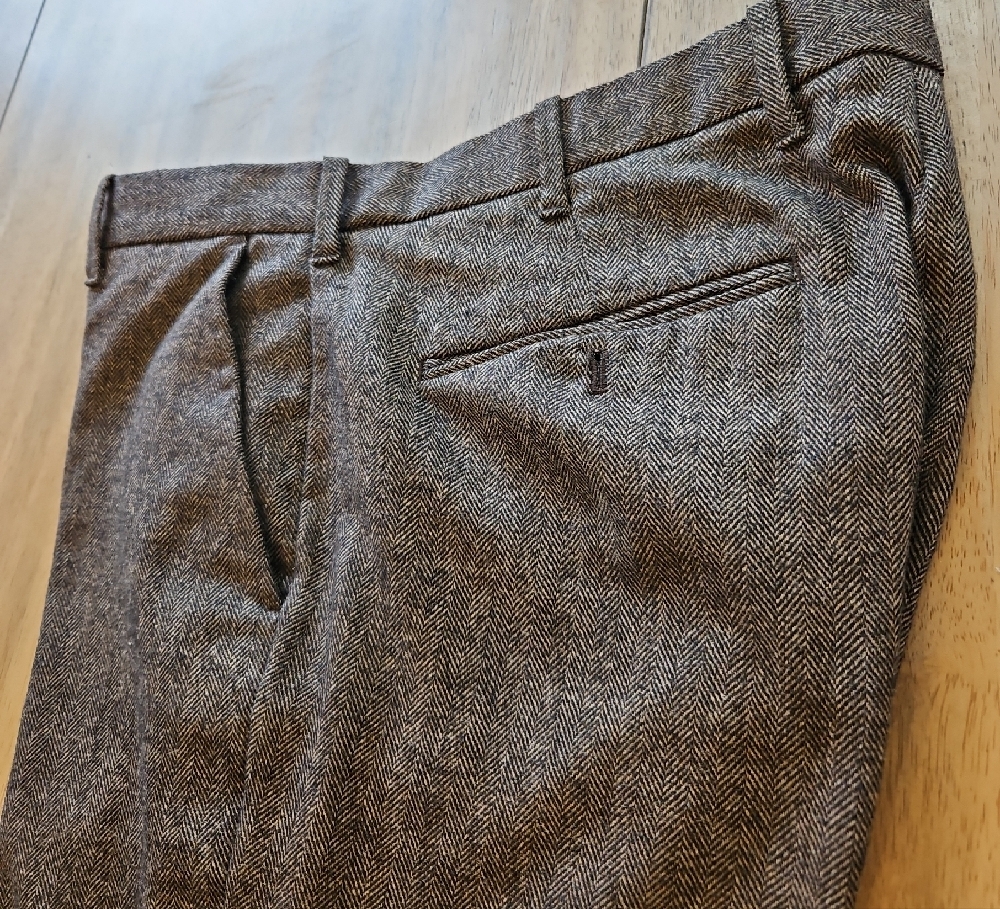 Gap Slim Fit Brown Woven Tweed Dress Pants with Classic Straight-Leg Cut